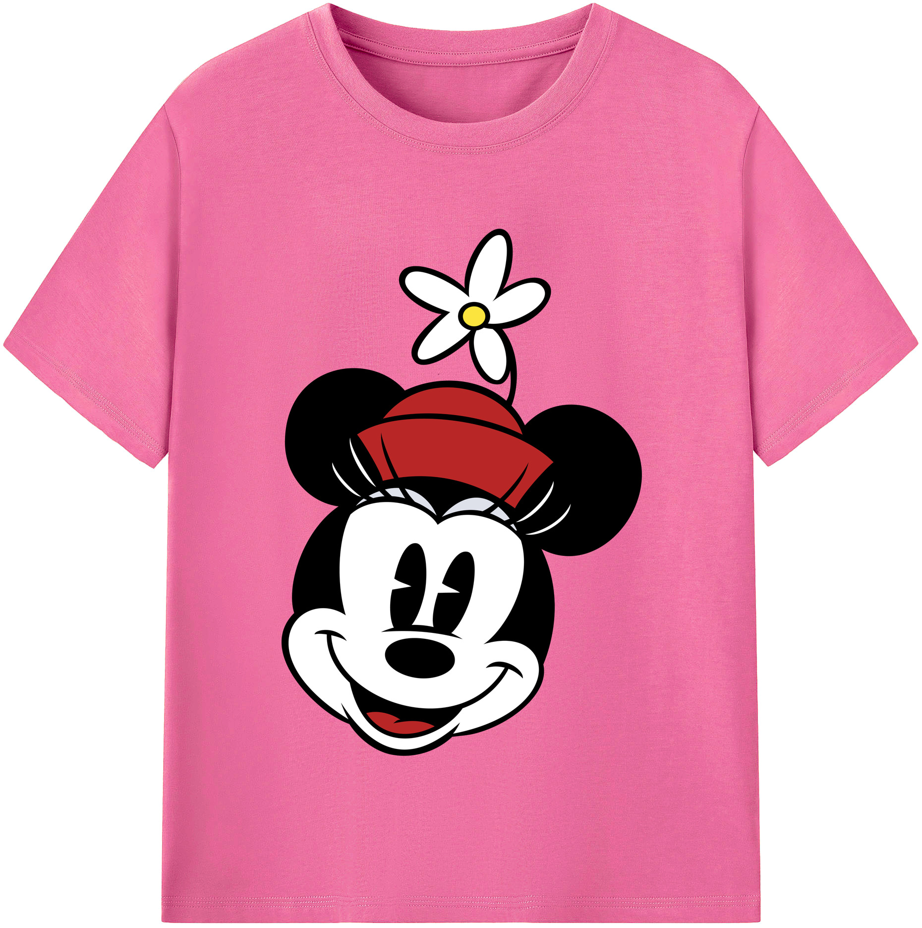 （画像用） ミッキーマウス Mickey Mouse レディースカジュアルプリントTシャツ（綿100％）